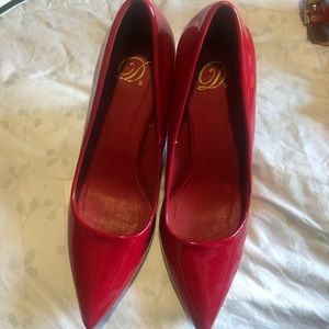 Red pump heels